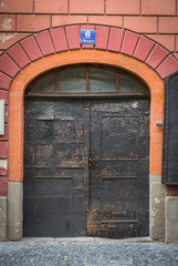Grunge background - rusty antique door knocker