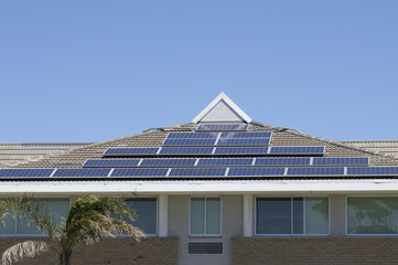 Fototapeta premium Solar panels on the roof of a house