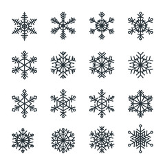 snowflakes icons set
