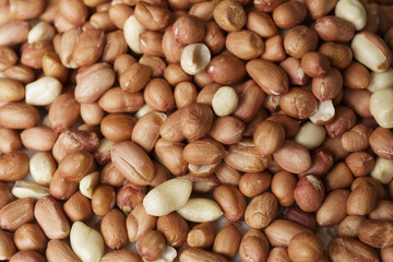 Vegan food. Raw Peanuts for roasting closeup