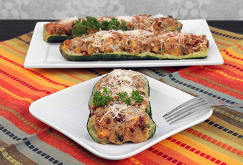 Stuffed healthy and organic zucchini