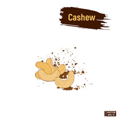 Colored sketch of cashew ink
