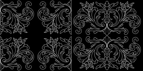 Baroque vector set of vintage elements for design. Decorative design element filigree calligraphy vector. You can use for wedding decoration of greeting card and laser cutting.