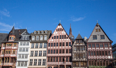 Historische Hausfassaden am Römerberg in Frankfurt am Main Hessen Deutschland