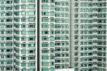 Apartment windows  high rise condo in Hong Kong.