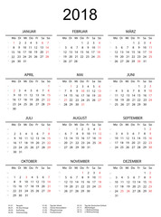 Kalender 2018 mit Linien