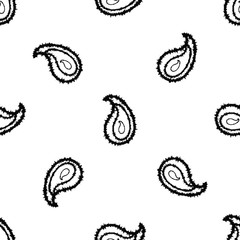Pairsley seamless pattern. Seamless paisley ornament on white background