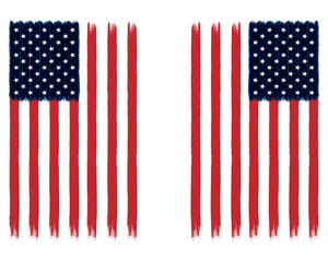 Painted American Flags - USA Stars and Stripes Vertical