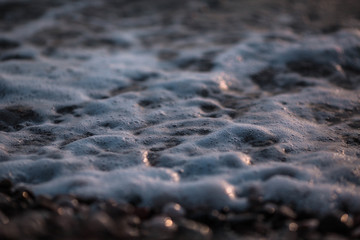 foaming water of the sea