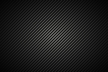 Fototapeta premium Dark abstract metallic background, black and grey striped pattern, diagonal lines and strips, carbon fiber, vector illustration