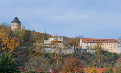 Fototapeta na wymiar Bergfried, Schloss Osterstein, Terrassencafe, Gera