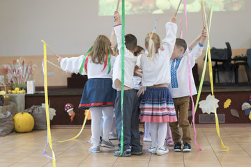 Children dance in kindergarten