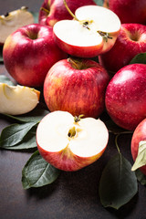 Red apples on the table.