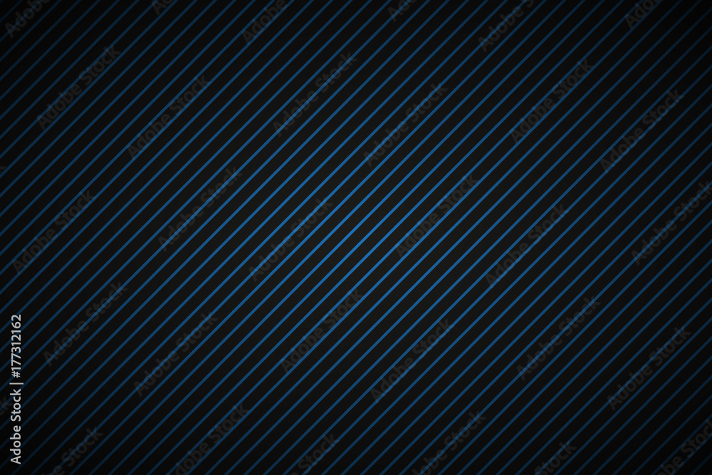 Wall mural dark abstract background with blue and black slanting lines, striped pattern, parallel lines and str