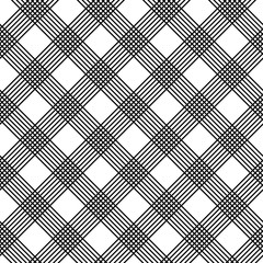 Black geometric ornament on white background. Seamless pattern