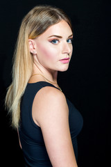 Fototapeta premium Blonde girl and make-up artist