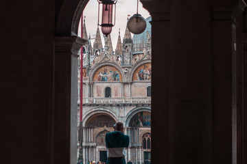 View of the San Marco through the arch gallery
