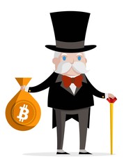 rich man with digital cash bag