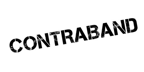 Contraband rubber stamp. Grunge design with dust scratches. Effects can be easily removed for a clean, crisp look. Color is easily changed.
