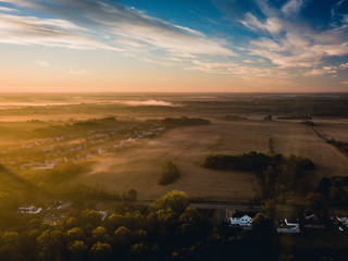 Obraz premium Aerial Sunrise in Princeton New Jersey