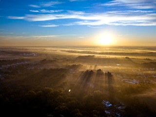 Aerial Sunrise in Princeton New Jersey