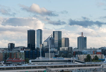 Modern skyline of Tallinn Estonia