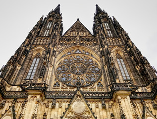Fototapeta premium Metropolitan Cathedral of Saints Vitus, Wenceslaus and Adalbert, in Prague, Czech Republic. HDR effect.