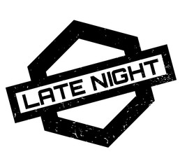 Obraz premium Late Night rubber stamp. Grunge design with dust scratches. Effects can be easily removed for a clean, crisp look. Color is easily changed.