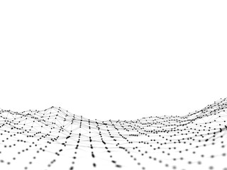 3D rendering white Background with connecting Dots and Lines. Polygonal background. Computer geometric digital connection structure. Intelligence artificial