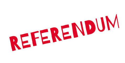 Referendum rubber stamp. Grunge design with dust scratches. Effects can be easily removed for a clean, crisp look. Color is easily changed.