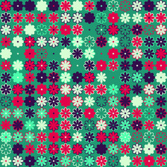 Naklejka na ściany i meble Geometric abstract seamless pattern of colored shapes