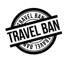 Travel Ban rubber stamp. Grunge design with dust scratches. Effects can be easily removed for a clean, crisp look. Color is easily changed.