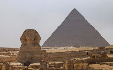 The great pyramid of Khufu and Sphinx at Giza