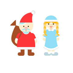 Santa Claus and Snow Maiden. New Year's characters.