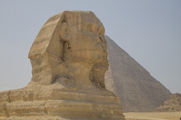 Close up of the face of the Sphinx