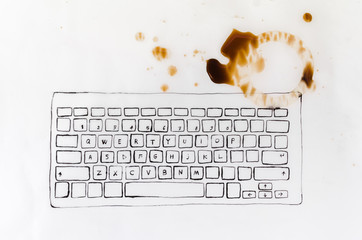 Office work coffee break pause concept