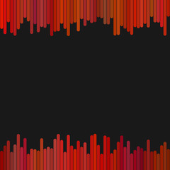 Fototapeta na wymiar Modern background from vertical stripes in red tones - vector design on black background