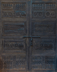 old arab decorated wooden door