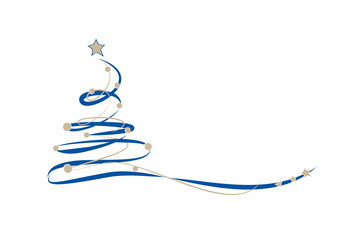 tannenbaum - scribble - blau-beige