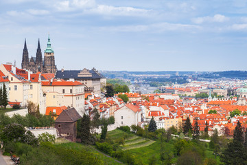Fototapeta premium Czech Republic, panoramic view of old Prague