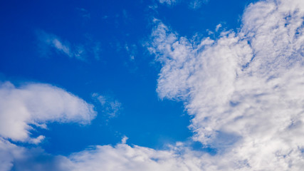 Beautiful cloudy blue sky during the day in summer 