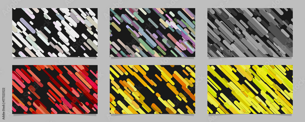 Poster seamless geometrical random rounded diagonal stripe pattern card background template set - abstract 