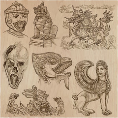 monsters - an hand drawn vector collection