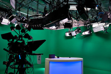 the television equipment in the Studio