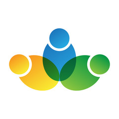 Teamwork logo isolated on white background, Business vector illustration