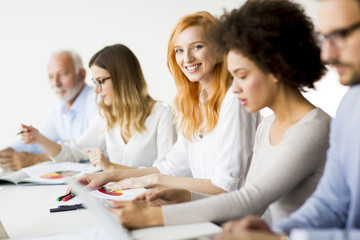 Businesspeople working in team