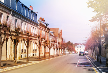 Fototapeta premium Chantilly cityscape at sunny day, Oise, France