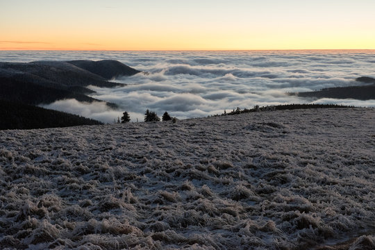 View from the mountain during winter