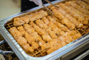 Flavorful chicken kebab on skewers