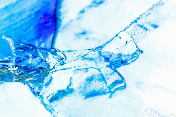 Fototapeta na wymiar Ice texture background with ink